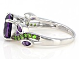 Pre-Owned Purple African Amethyst Rhodium Over Sterling Silver Ring 2.49ctw