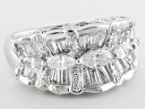 Pre-Owned Cubic Zirconia Rhodium Over Sterling Silver Ring 4.23ctw