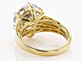 Pre-Owned White Cubic Zirconia 18k Yellow Gold Over Sterling Silver Ring 11.90ctw