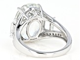Pre-Owned White Topaz Rhodium Over Sterling Silver Ring 9.79ctw