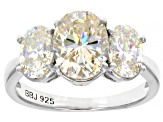 Pre-Owned Fabulite Strontium Titanate rhodium over sterling silver ring 4.91ctw.