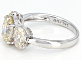 Pre-Owned Fabulite Strontium Titanate rhodium over sterling silver ring 4.91ctw.