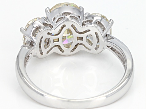 Pre-Owned Fabulite Strontium Titanate rhodium over sterling silver ring 4.91ctw.
