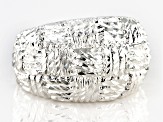 Pre-Owned Sterling Silver Diamond Cut Graduated Wide Band Ring