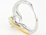 Pre-Owned Moissanite Platineve And 14k Yellow Gold Two Tone Ring e 1.20ct DEW.