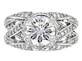 Pre-Owned Moissanite Platineve ring 3.32ctw DEW.