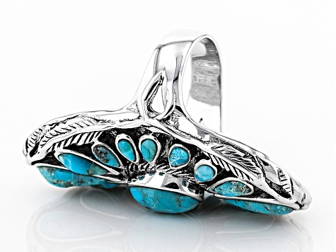 Pre-Owned Blue Turquoise Silver Ring