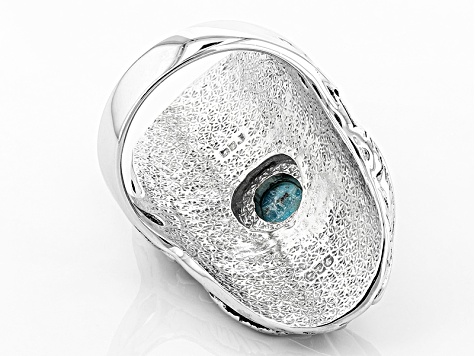 Pre-Owned Blue Turquoise Silver Ring