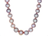Pre-Owned Genusis Pearls(™)11-14mm Natural Lavender Cultured Freshwater Pearl Rhodium Over Silver Ne