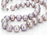 Pre-Owned Genusis Pearls(™)11-14mm Natural Lavender Cultured Freshwater Pearl Rhodium Over Silver Ne