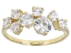 Pre-Owned White Zircon 10k Yellow Gold Ring 1.89ctw