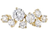 Pre-Owned White Zircon 10k Yellow Gold Ring 1.89ctw