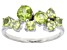 Pre-Owned Green Peridot Rhodium Over 10k White Gold Ring 1.72ctw