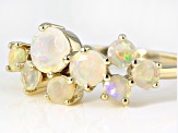 Pre-Owned White Opal 10k Yellow Gold Band Ring