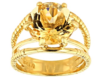 Picture of Pre-Owned Citrine 18K Yellow Gold Over Sterling Silver Ring 5.00ctw