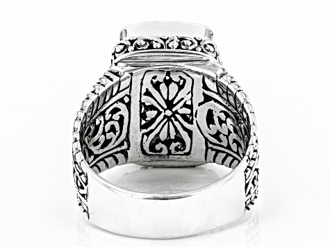 Pre-Owned White Quartz Silver Ring