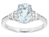 Pre-Owned Aquamarine Rhodium Over Sterling Silver Ring 1.92ctw