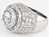 Pre-Owned White Cubic Zirconia Rhodium Over Sterling Silver Ring 9.29ctw