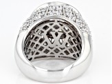 Pre-Owned White Cubic Zirconia Rhodium Over Sterling Silver Ring 9.29ctw