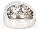 Pre-Owned White Cubic Zirconia Rhodium Over Sterling Silver Ring 3.22ctw