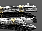 Pre-Owned Diamond Rhodium And 18k Yellow Gold Over Brass 0.95ctw
