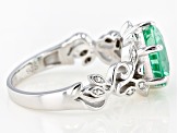 Pre-Owned Green Lab Created Spinel Rhodium Over Silver Ring 3.27ct