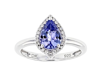 Picture of Pre-Owned Blue Tanzanite Rhodium Over Silver Ring 1.32ctw