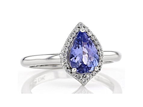 Pre-Owned Blue Tanzanite Rhodium Over Silver Ring 1.32ctw