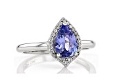 Pre-Owned Blue Tanzanite Rhodium Over Silver Ring 1.32ctw