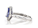 Pre-Owned Blue Tanzanite Rhodium Over Silver Ring 1.32ctw