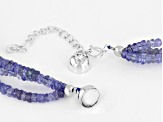Pre-Owned Tanzanite Bead Sterling Silver Necklace 185.00ctw