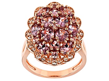Picture of Pre-Owned Pink Color Shift Garnet 18k Rose Gold Over Sterling Silver Ring 4.35ctw