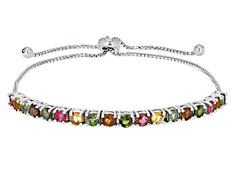 Pre-Owned Multi-Tourmaline Sterling Silver Bracelet. 1.80ctw