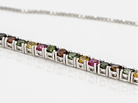 Pre-Owned Multi-Tourmaline Sterling Silver Bracelet. 1.80ctw