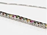 Pre-Owned Multi-Tourmaline Sterling Silver Bracelet. 1.80ctw