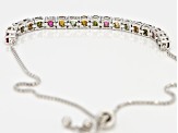 Pre-Owned Multi-Tourmaline Sterling Silver Bracelet. 1.80ctw