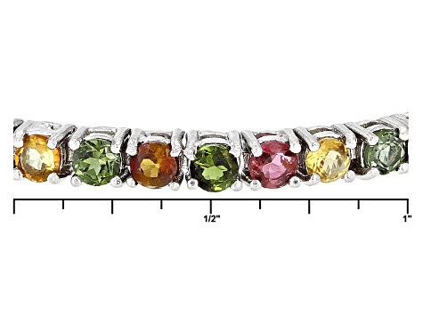 Pre-Owned Multi-Tourmaline Sterling Silver Bracelet. 1.80ctw