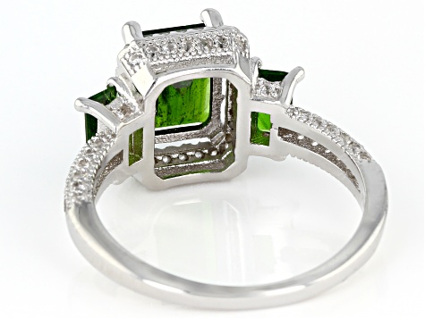 Pre-Owned Chrome Diopside Rhodium Over Sterling Silver Ring 2.51ctw