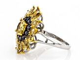 Pre-Owned Yellow Brazilian Citrine Rhodium Over Sterling Silver Ring 4.27ctw