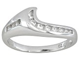 Pre-Owned Cubic Zirconia Dillenium Cut Rhodium Over Sterling Silver Ring With Band 2.27ctw