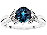 Pre-Owned Teal lab created alexandrite rhodium over sterling silver ring 1.60ctw