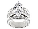 Pre-Owned White Cubic Zirconia Rhodium Over Sterling Silver Ring 11.33ctw