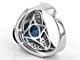 Pre-Owned London blue topaz rhodium over silver ring 7.20ctw