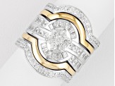 Pre-Owned Bella Luce ® 3.08ctw Sterling Silver & 18k Yellow Gold Over Sterling Silver Ring With Wrap