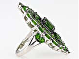 Pre-Owned Green Chrome Diopside Rhodium Over Silver Ring 5.36ctw