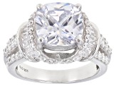 Pre-Owned White Cubic Zirconia Rhodium Over Sterling Silver Ring 10.17ctw