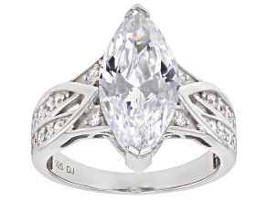 Pre-Owned White Cubic Zirconia Platinum Over Sterling Silver Ring 6.69ctw (4.16ctw DEW)