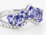 Pre-Owned Blue tanzanite rhodium over sterling silver ring 1.70ctw