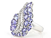 Pre-Owned Blue Tanzanite Rhodium Over Silver Ring 2.80ctw