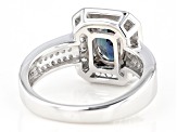 Pre-Owned Blue lab created alexandrite rhodium over silver ring 1.80ctw